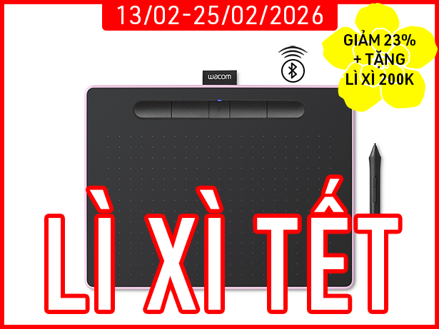 Bảng Vẽ Điện Tử Wacom Intuos M CTL6100WLP (Bluetooth, Pink)