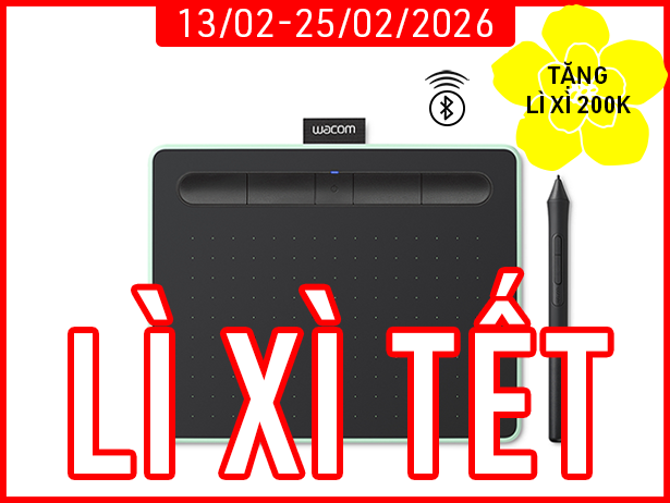 Bảng Vẽ Điện Tử Wacom Intuos S CTL4100WLE (Bluetooth, Green)